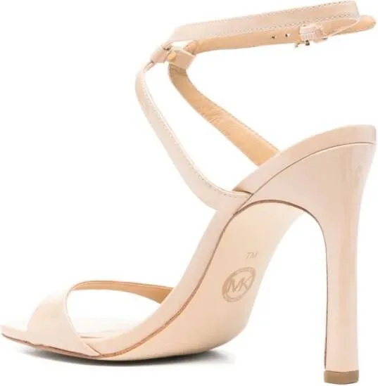 Michael Kors 115mm logo-plaque leather sandals Neutrals