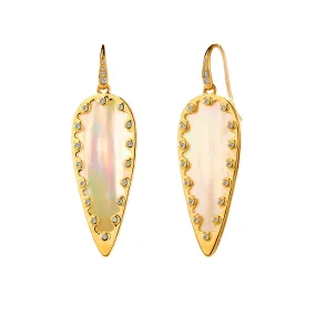 Mogul Mother of Pearl Leaf Earrings