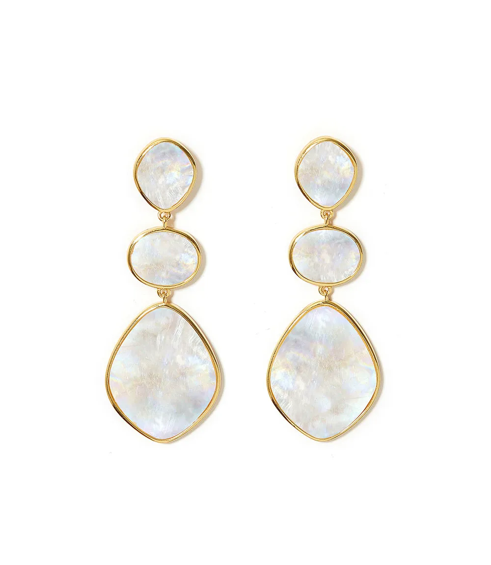 Mother of Pearl Three Drop Earrings