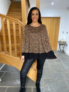 Natural Leopard Back Detail Blouse Jackie