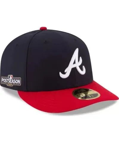 New Era Men's MLB Navy/Red Atlanta Braves 2024 MLB season Side Patch Low 59FIFTY Fitted Hat