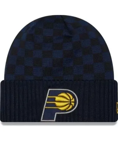 New Era Men's NBA Indiana Pacers Rally Drive Checkerboard Pattern Cuffed Knit Hat