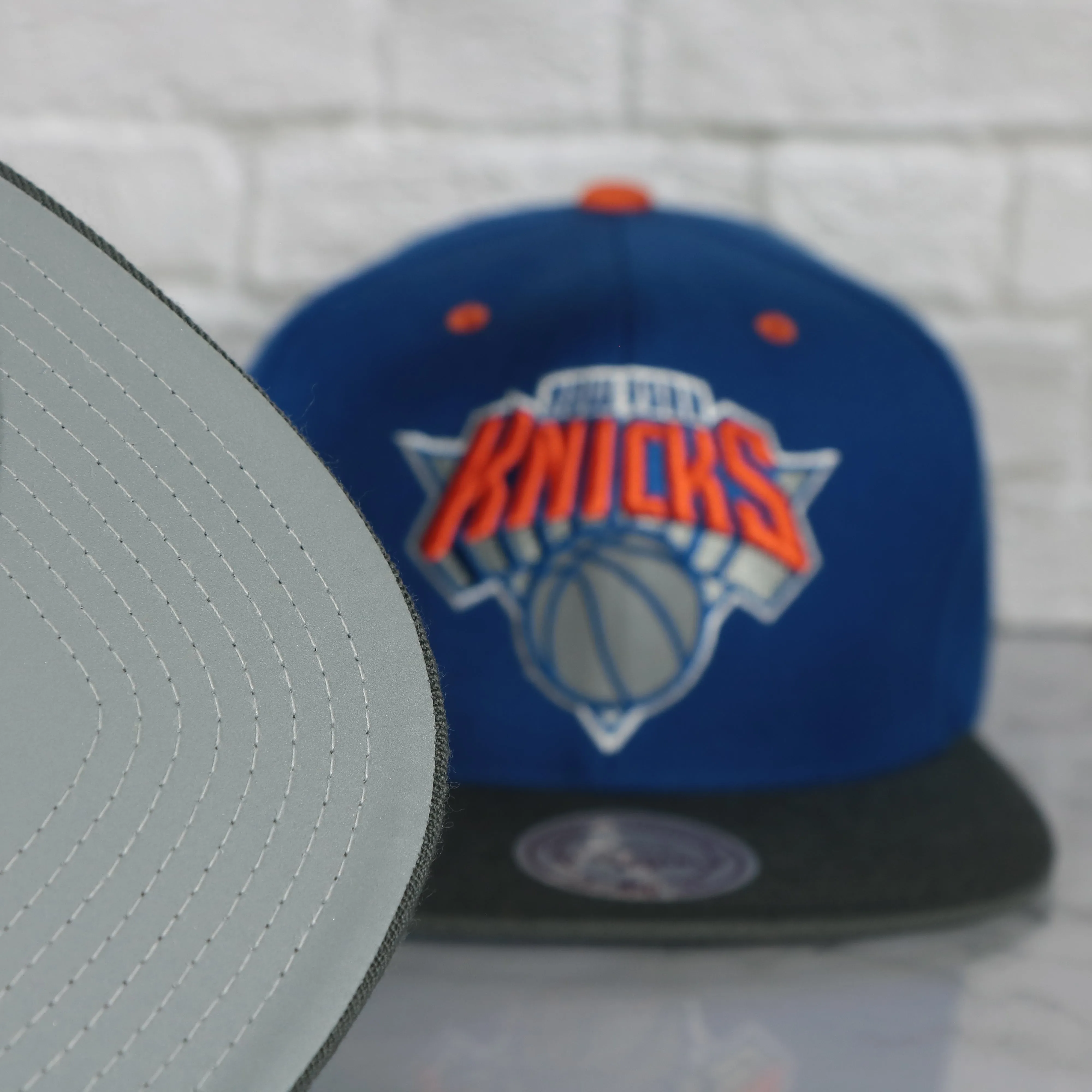 New York Knicks Snapback Hat | 3M Reflective Mitchell and Ness Vintage Knicks Snapback Cap