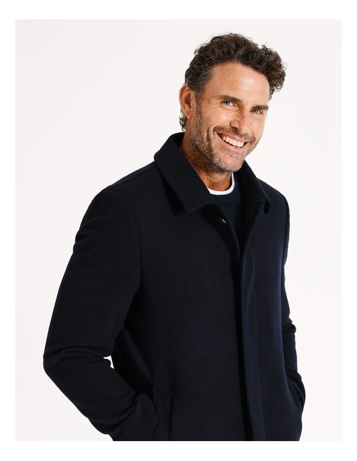 Norton Wool Blend Car Coat Navy