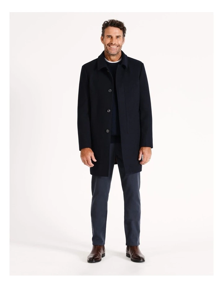 Norton Wool Blend Car Coat Navy