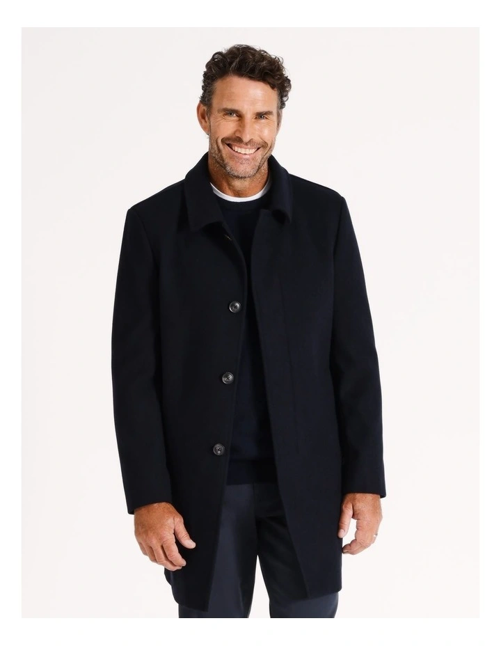 Norton Wool Blend Car Coat Navy