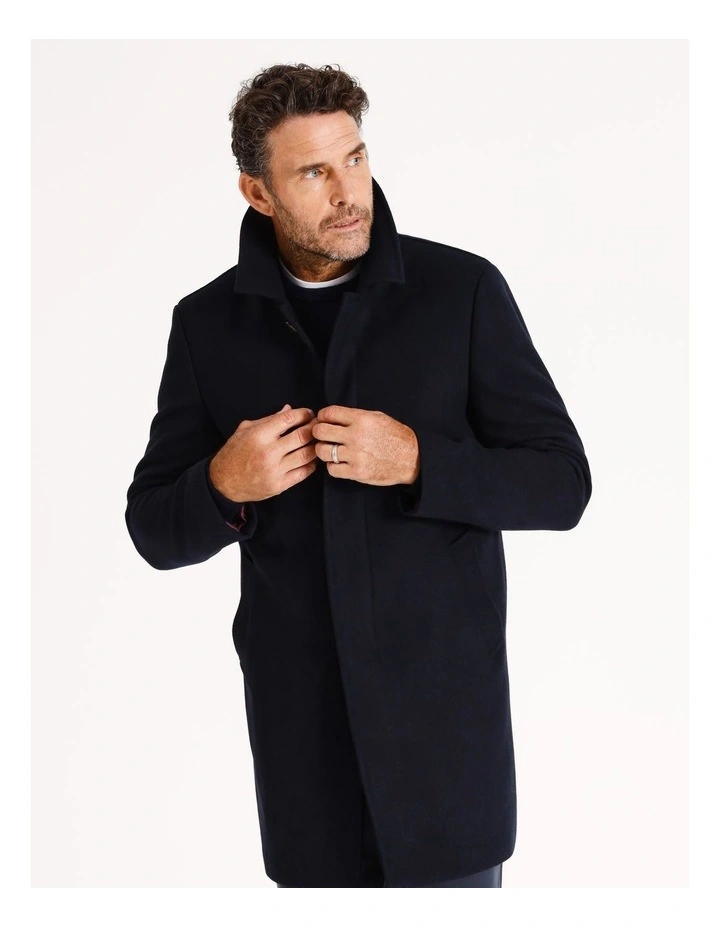 Norton Wool Blend Car Coat Navy