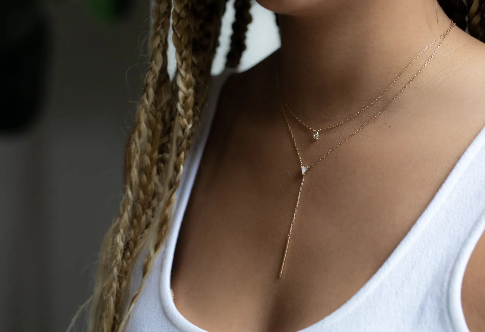 One of a Kind Diamond Lariat Necklace