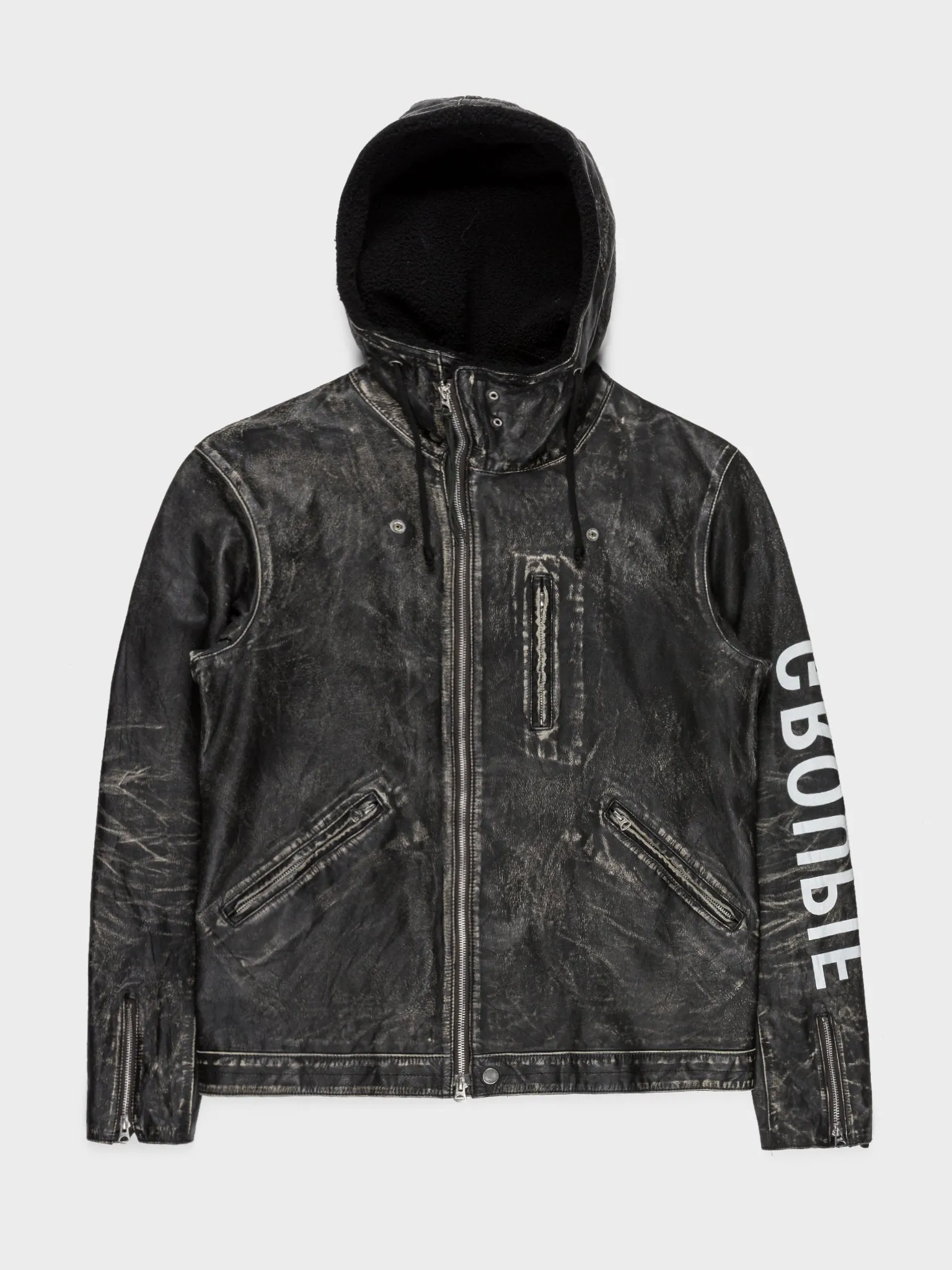 One-off MAD MARKET Hooded Leather Jacket