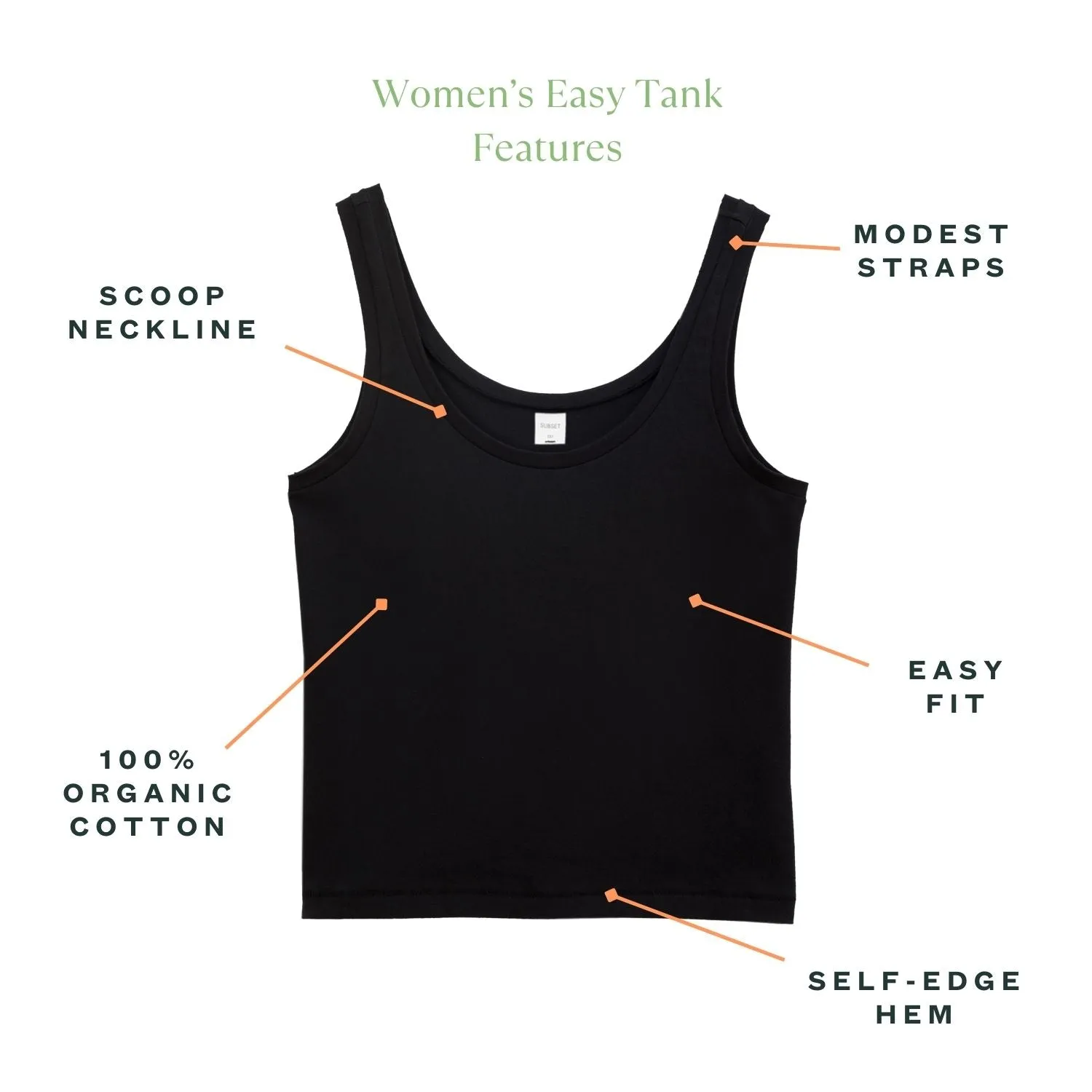 Organic Cotton Easy Tank in Graphite