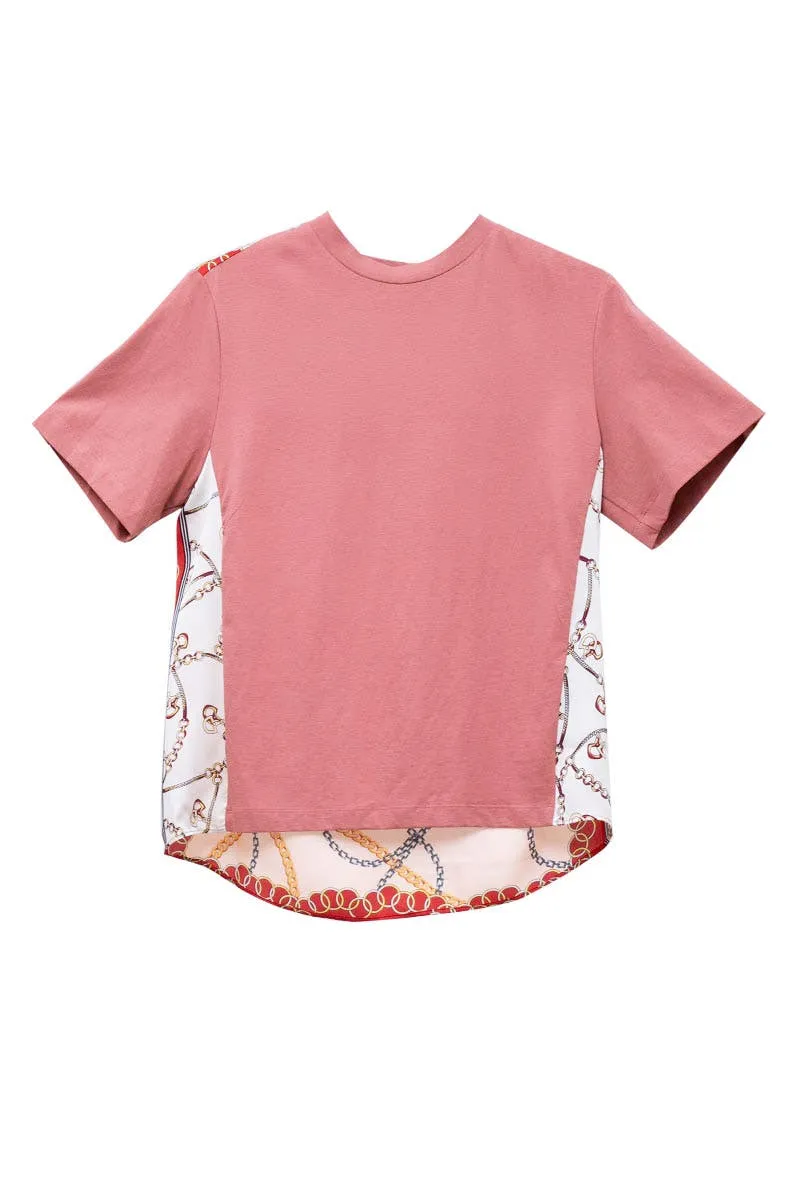 Pink Coral Graphic Back Tshirt