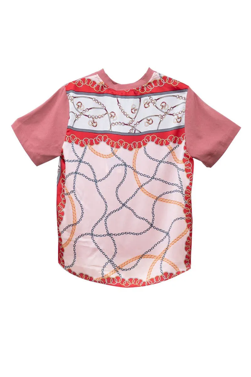 Pink Coral Graphic Back Tshirt