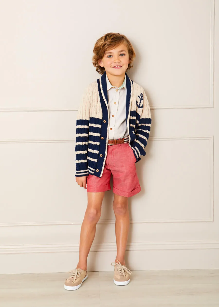 Plain Linen Shorts in Red (4-10yrs)