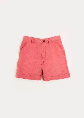 Plain Linen Shorts in Red (4-10yrs)