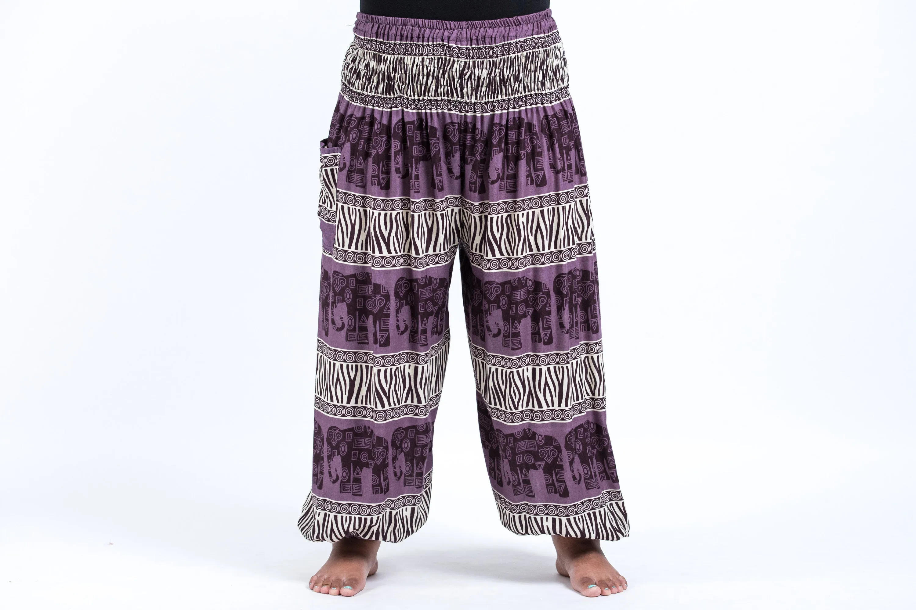 Plus Size Safari Elephant Women's Elephant Pants in Violet