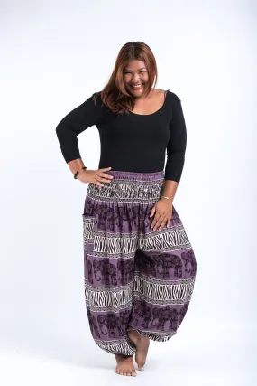 Plus Size Safari Elephant Women's Elephant Pants in Violet