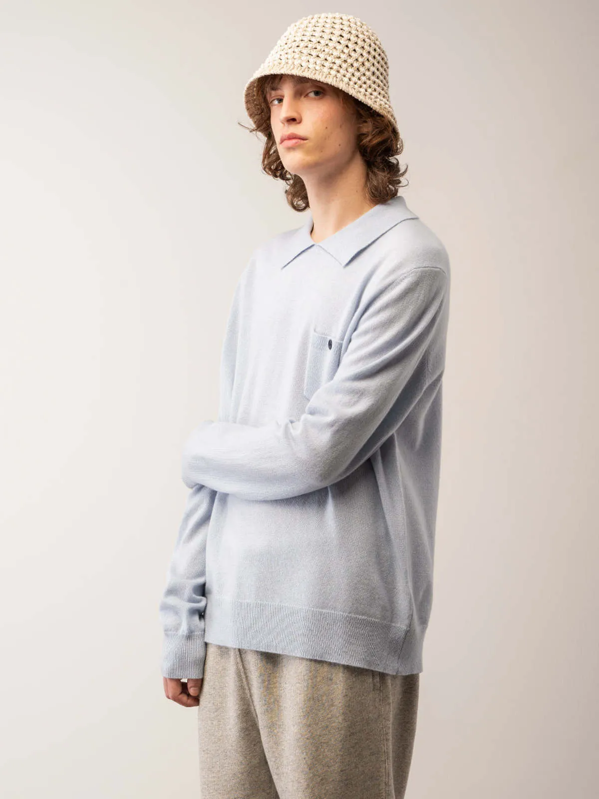 Polo Sweater - Baby Blue