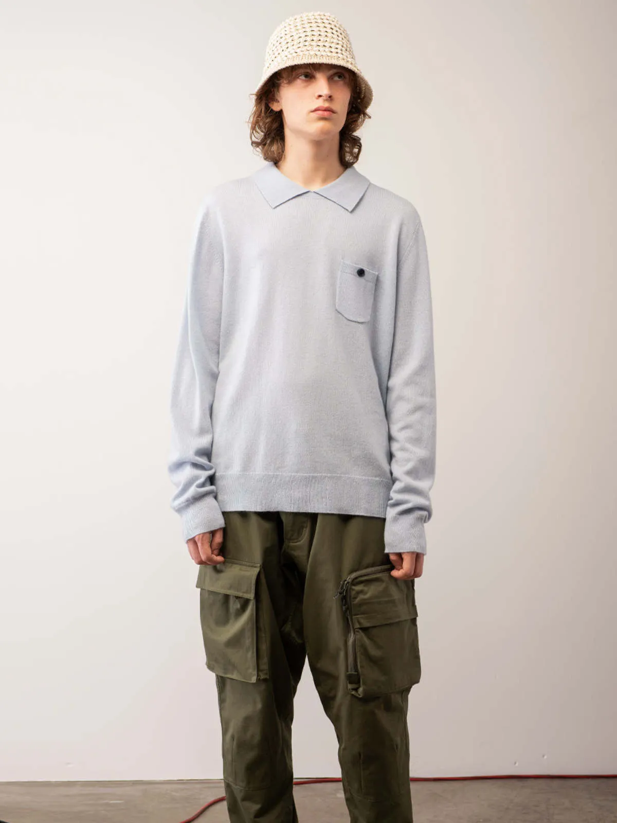 Polo Sweater - Baby Blue