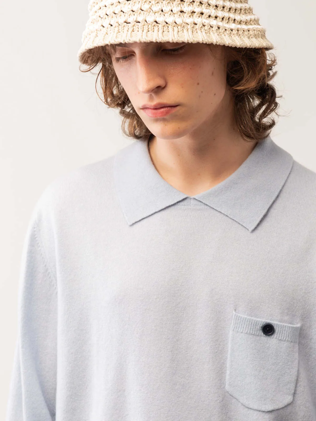 Polo Sweater - Baby Blue