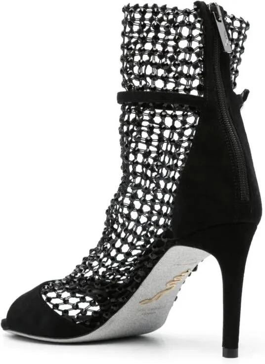 René Caovilla Galaxia 80mm crystal sandals Black