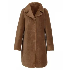 Reversible coat 100% cognac wool “64006”