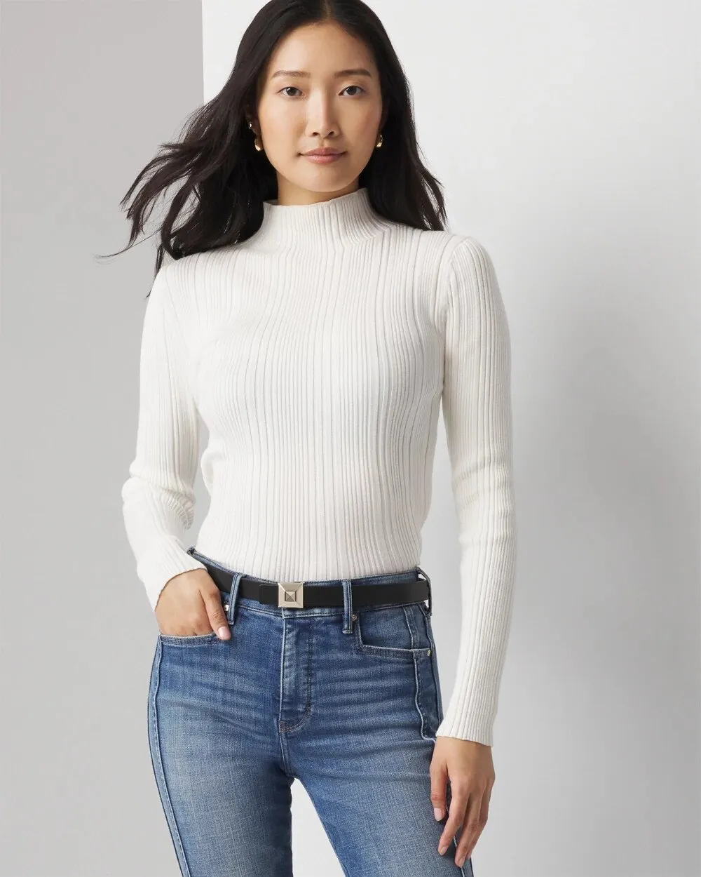 Ribbed Mockneck Sweater