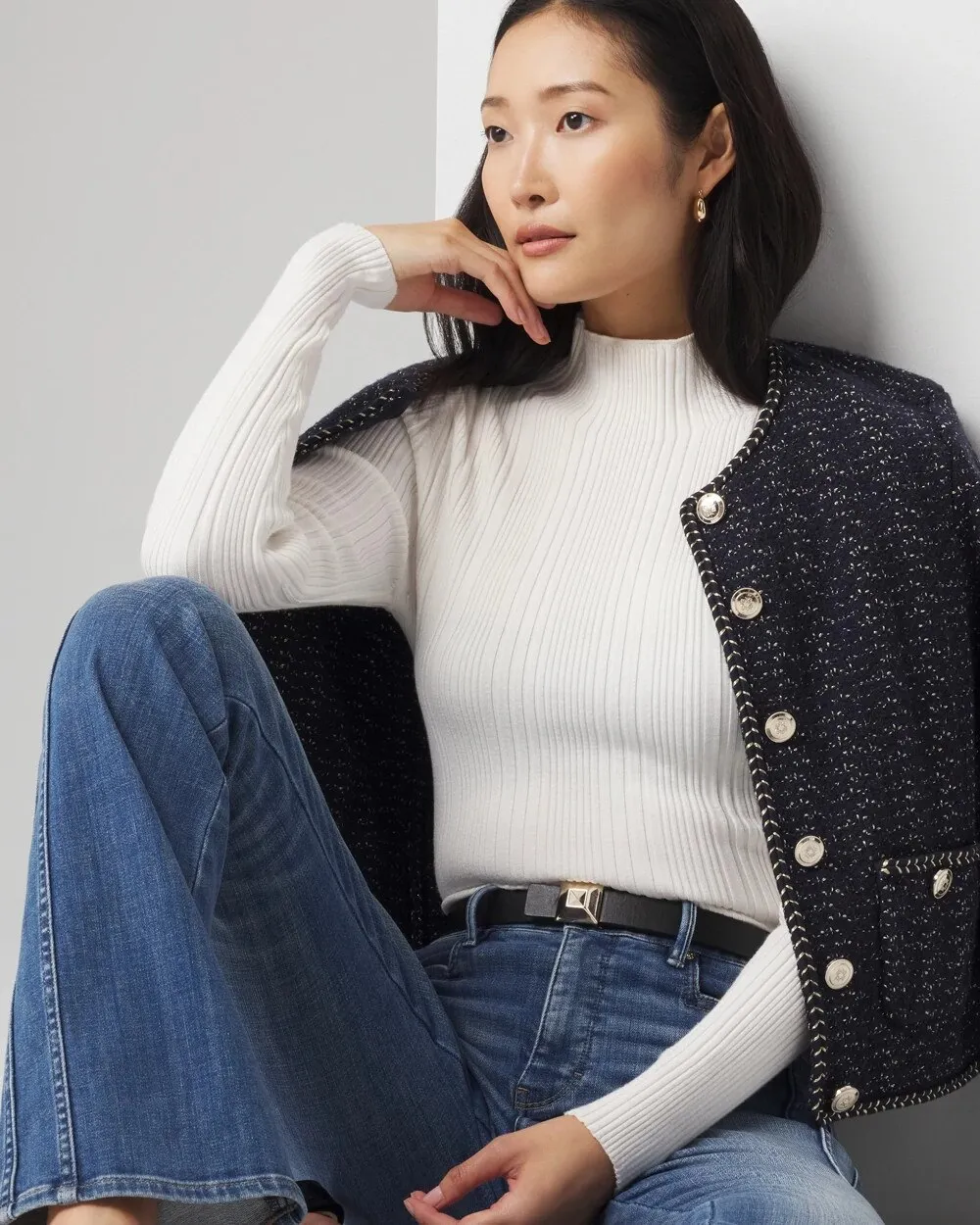 Ribbed Mockneck Sweater