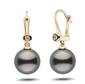 Romantic Collection Tahitian 12.0-13.0 mm Pearl & Diamond Dangle Earrings