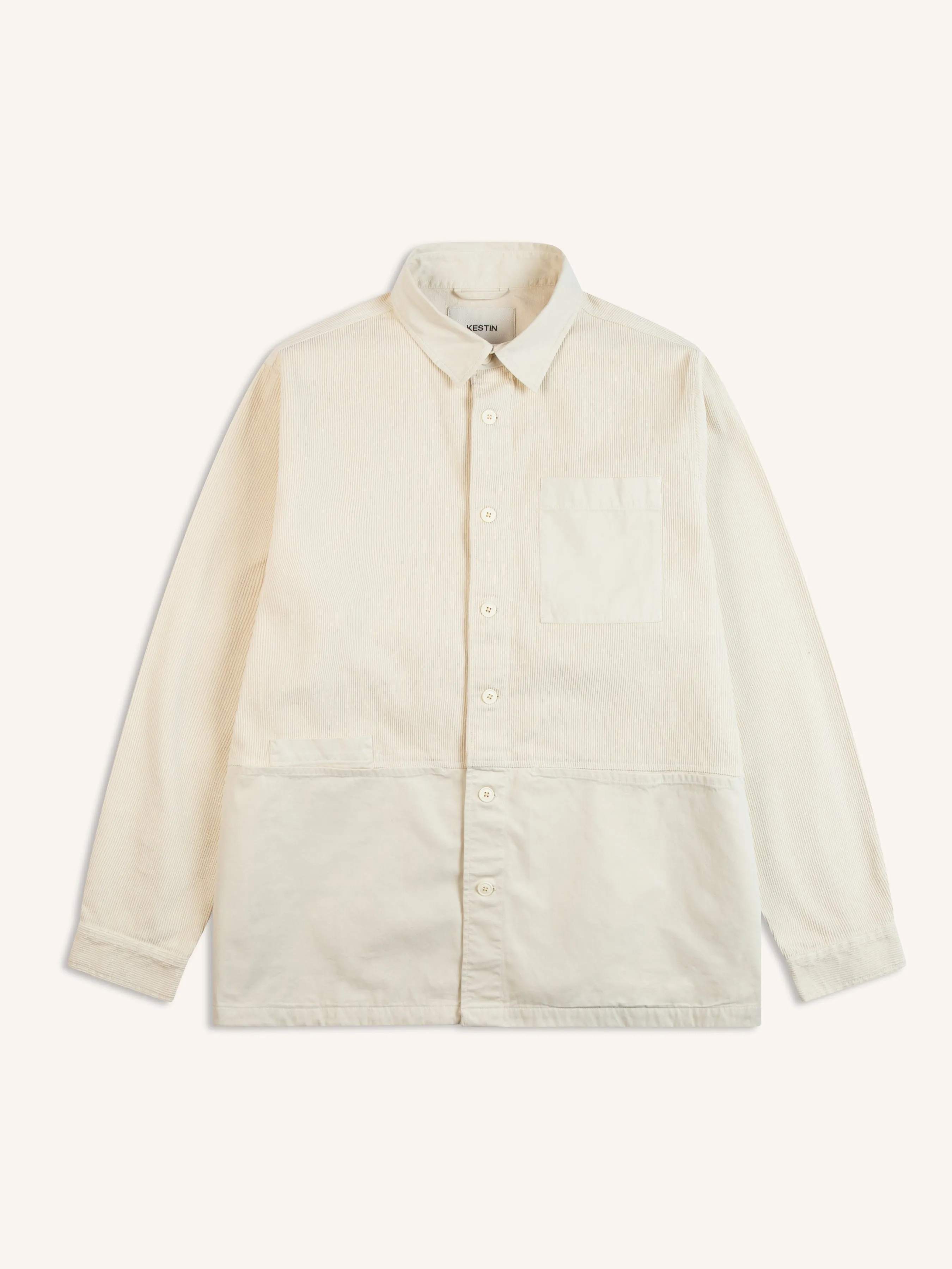 Rosyth Overshirt In Ecru Cord / Twill Blend