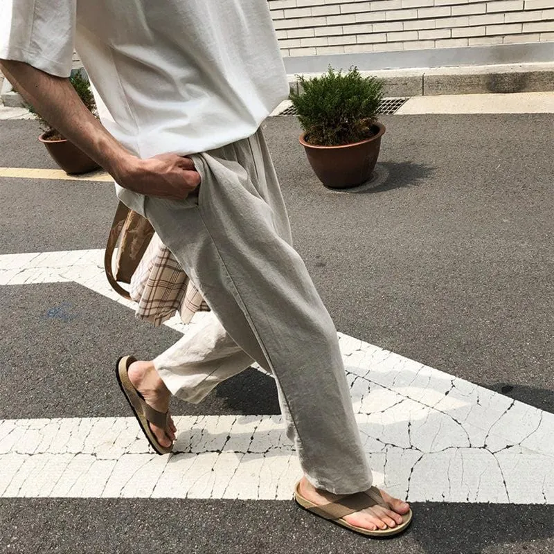 RT No. 4379 LIGHT KHAKI LINEN CASUAL PANTS