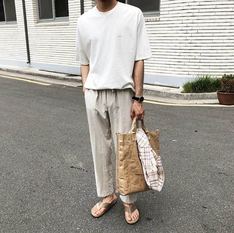 RT No. 4379 LIGHT KHAKI LINEN CASUAL PANTS