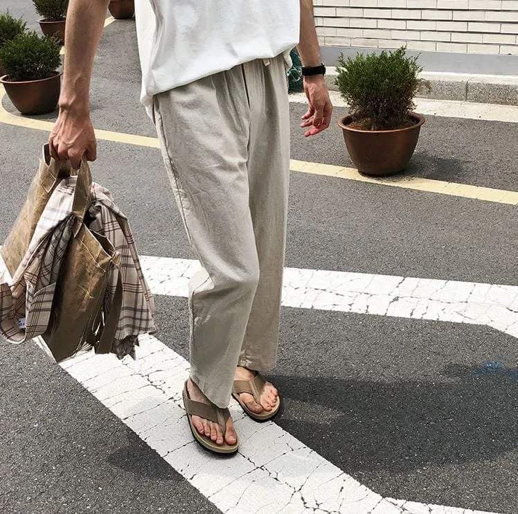 RT No. 4379 LIGHT KHAKI LINEN CASUAL PANTS