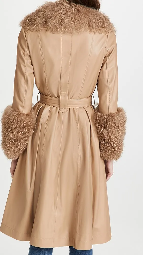 Saks Potts   Foxy Shearling Trench Coat 