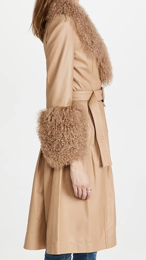 Saks Potts   Foxy Shearling Trench Coat 