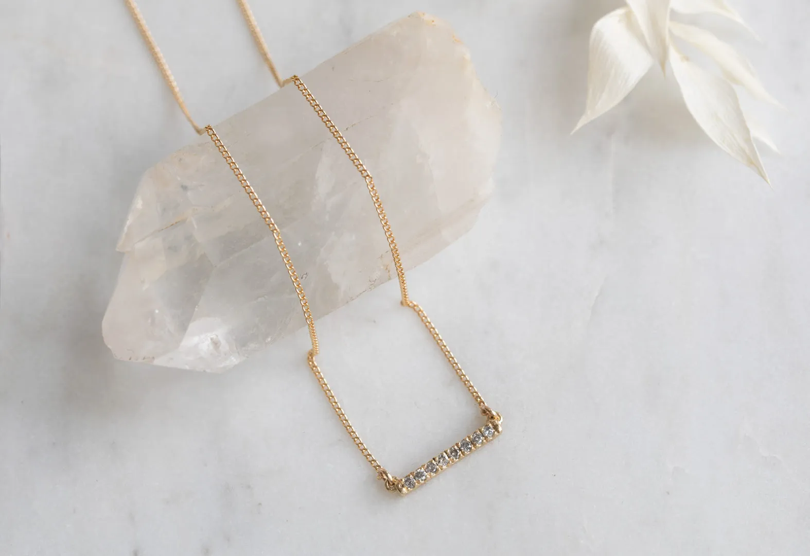 Salt and Pepper Diamond Bar Necklace