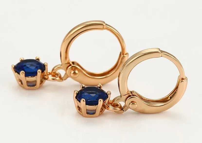 Sapphire Earrings 18k Gold plated