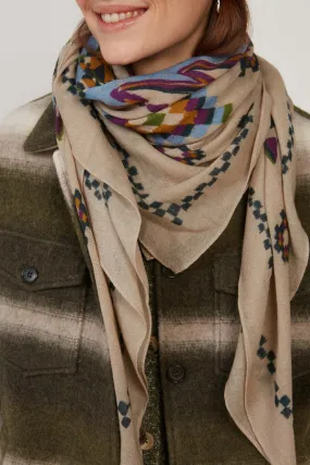 Scarf - Beige Print