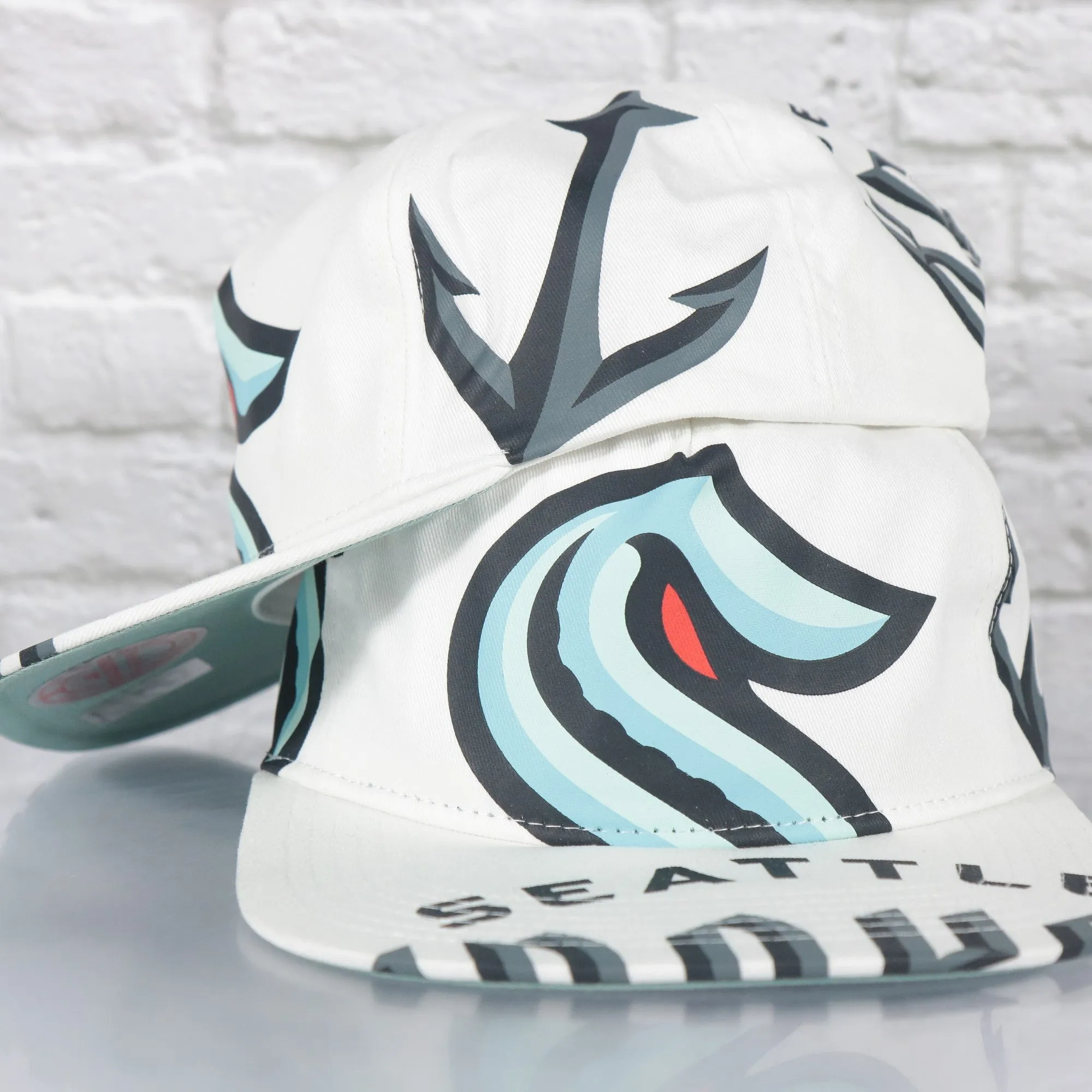 Seattle Kraken NHL In Your Face Deadstock Teal bottom | White Snapback Hat