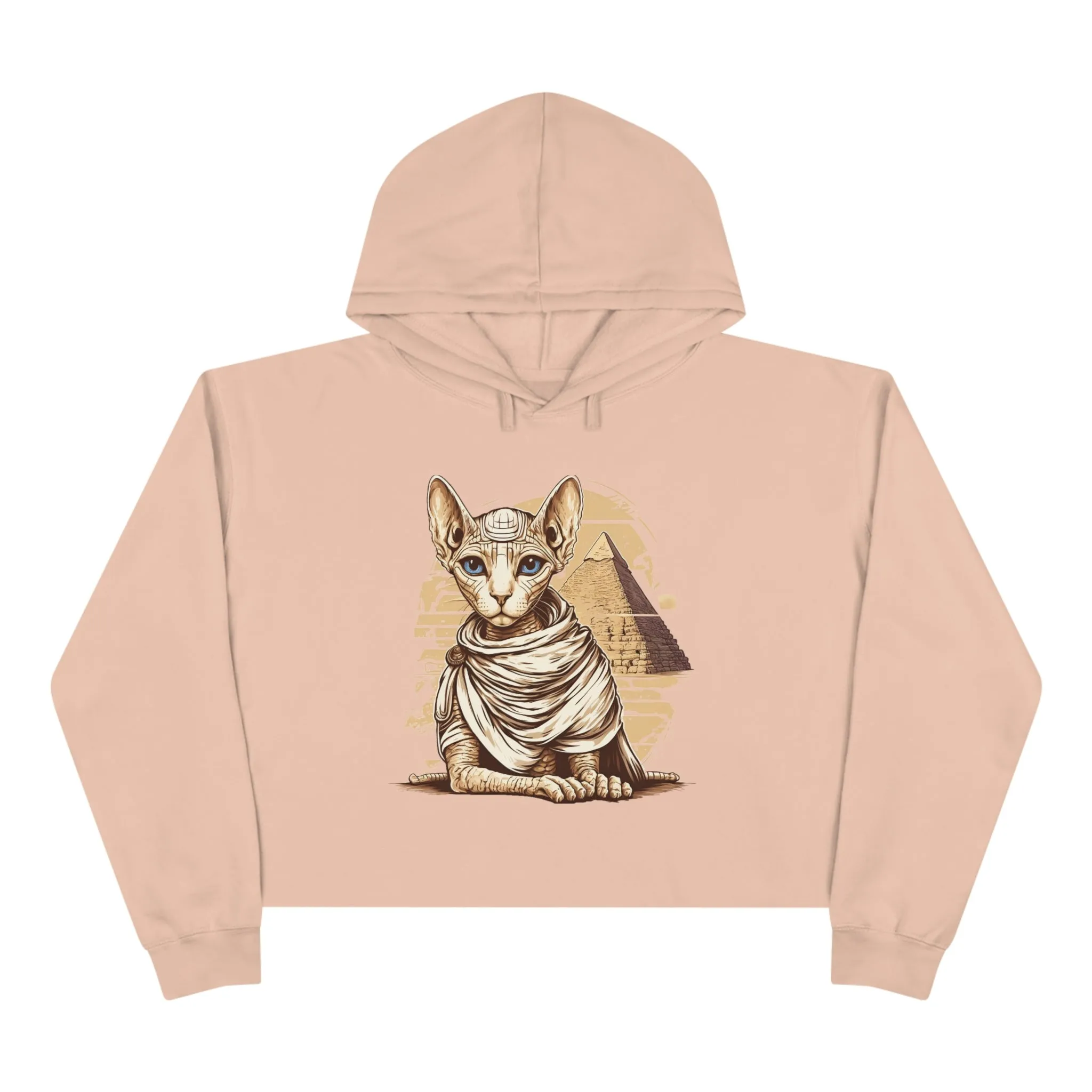 Sphynx cat pyramid Crop Hoodie