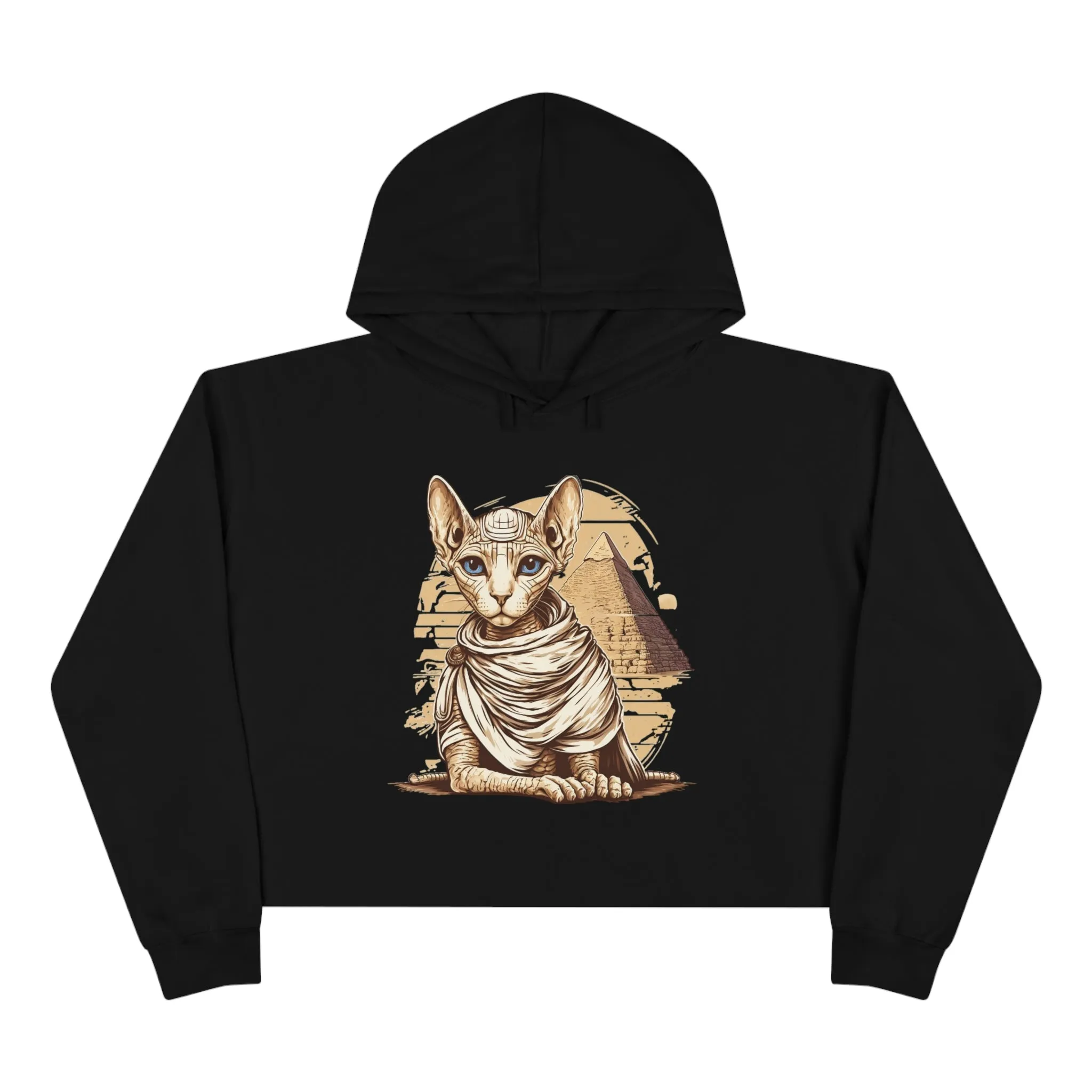 Sphynx cat pyramid Crop Hoodie