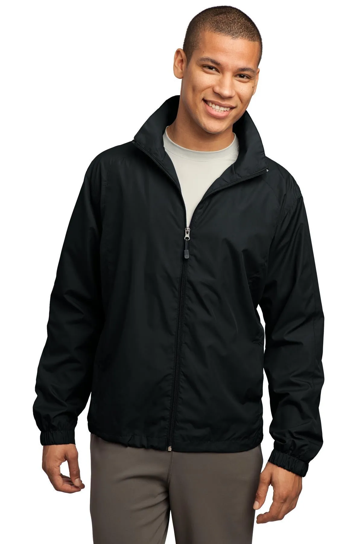 Sport-Tek Full-Zip Wind Jacket JST70 Black