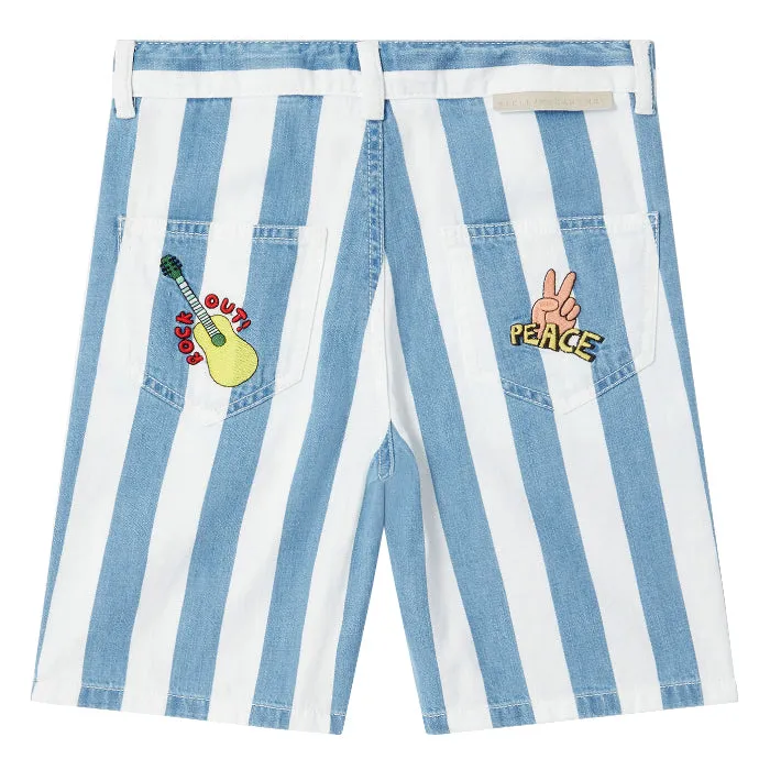 Stella McCartney Child Funfair Shorts Blue And White Stripes