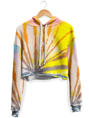 Sunrise Tie Dye Fleece Crop Hoodie (Clearance)