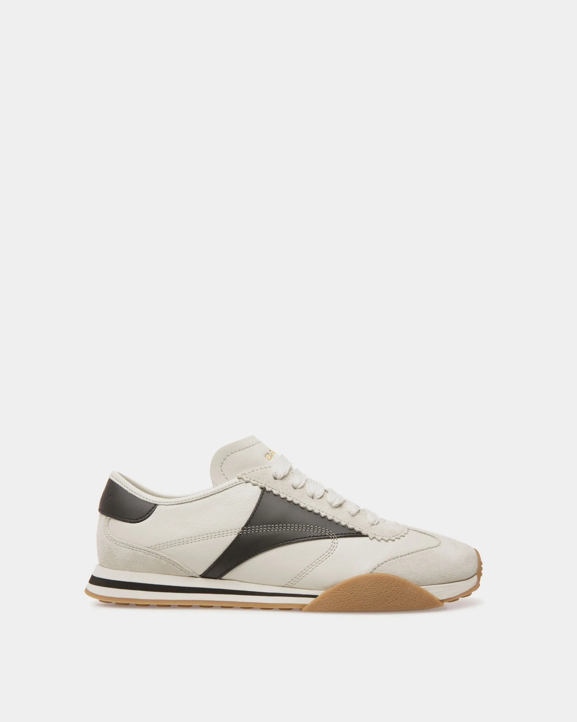 Sussex Sneaker In Dusty White And Black Leather 