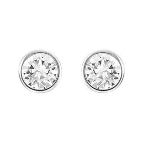 Swarovski Clear Crystal Solitaire Studs Pierced Earrings Rhodium #5101338