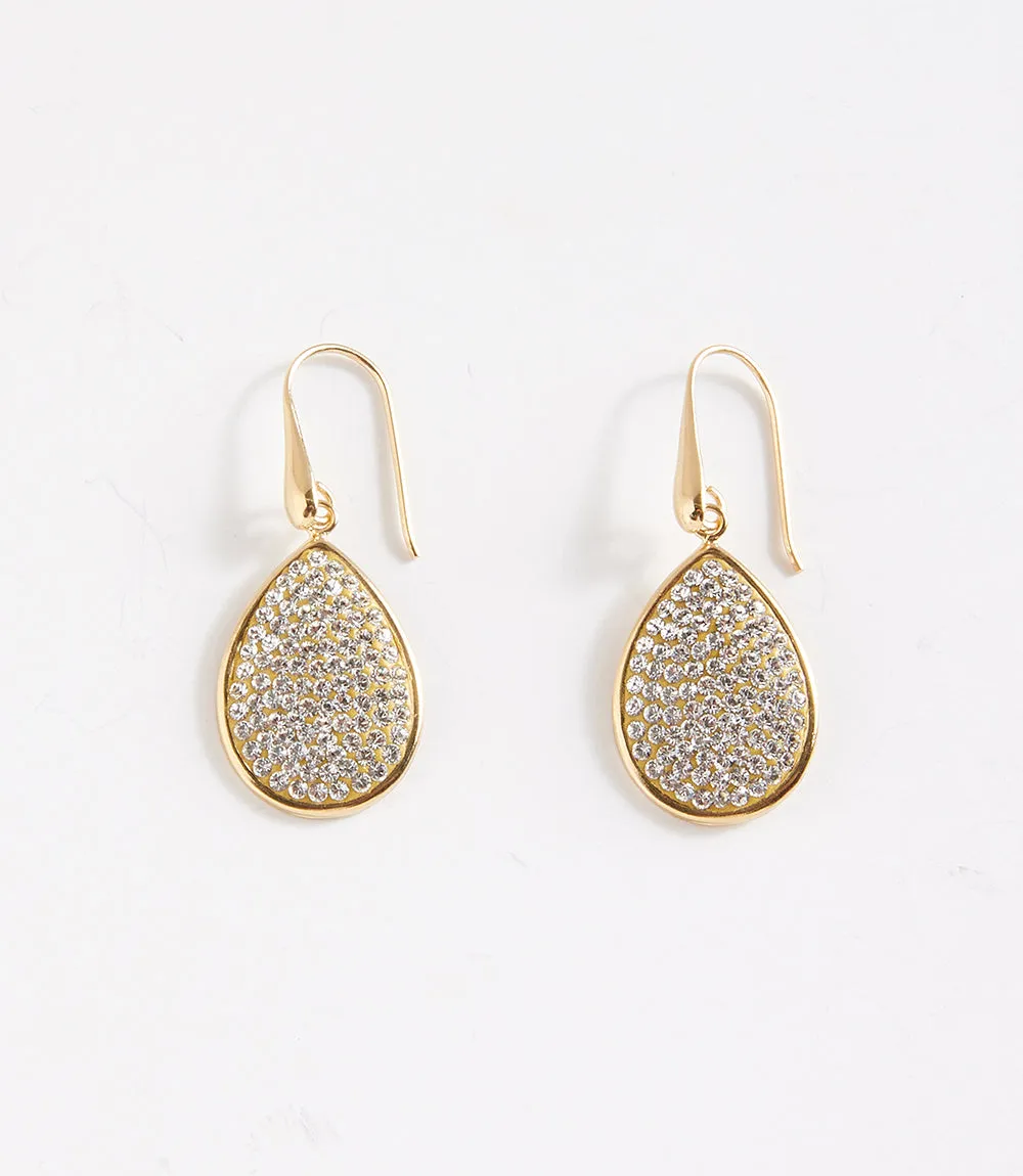 Swarovski Pavé Crystal Teardrop Earrings