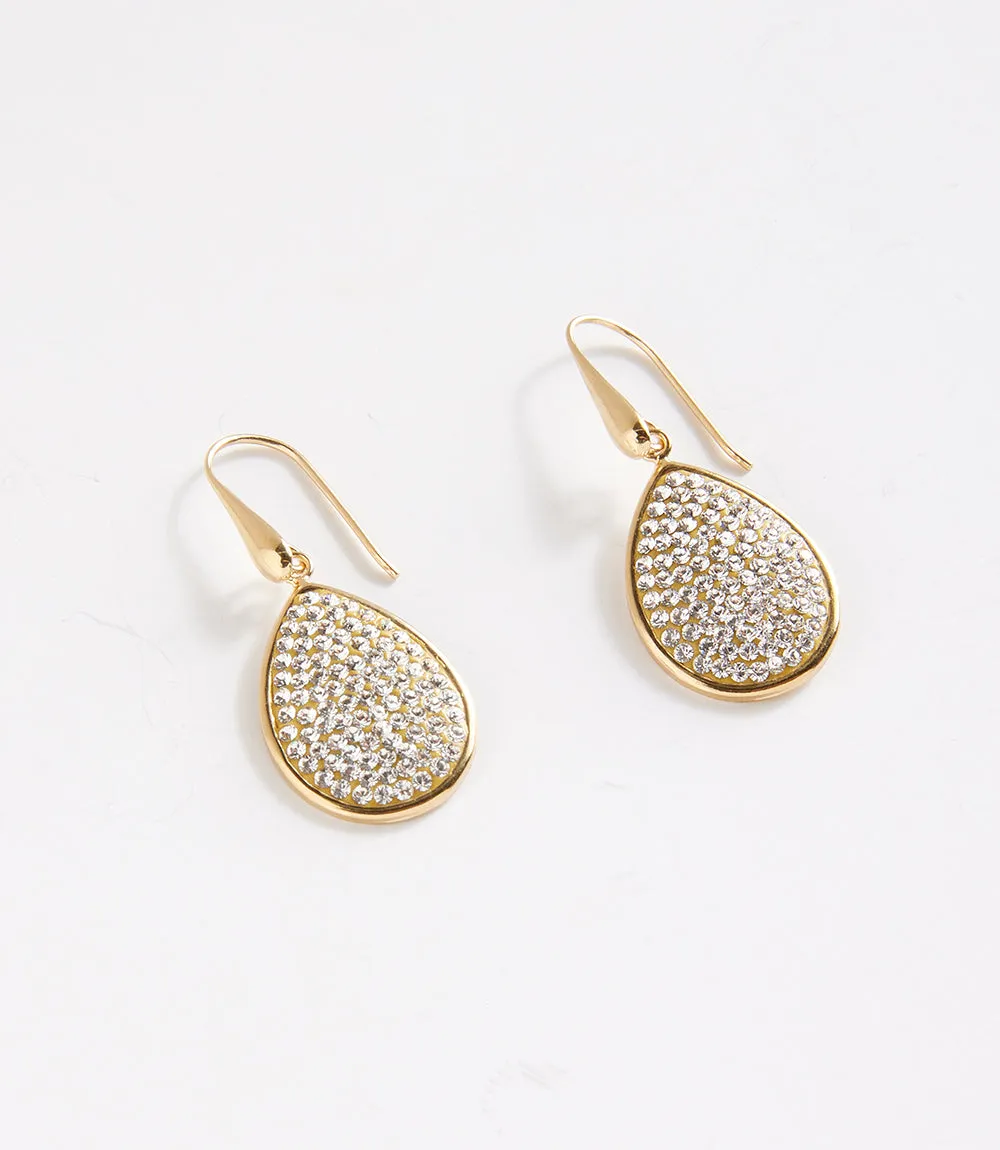 Swarovski Pavé Crystal Teardrop Earrings