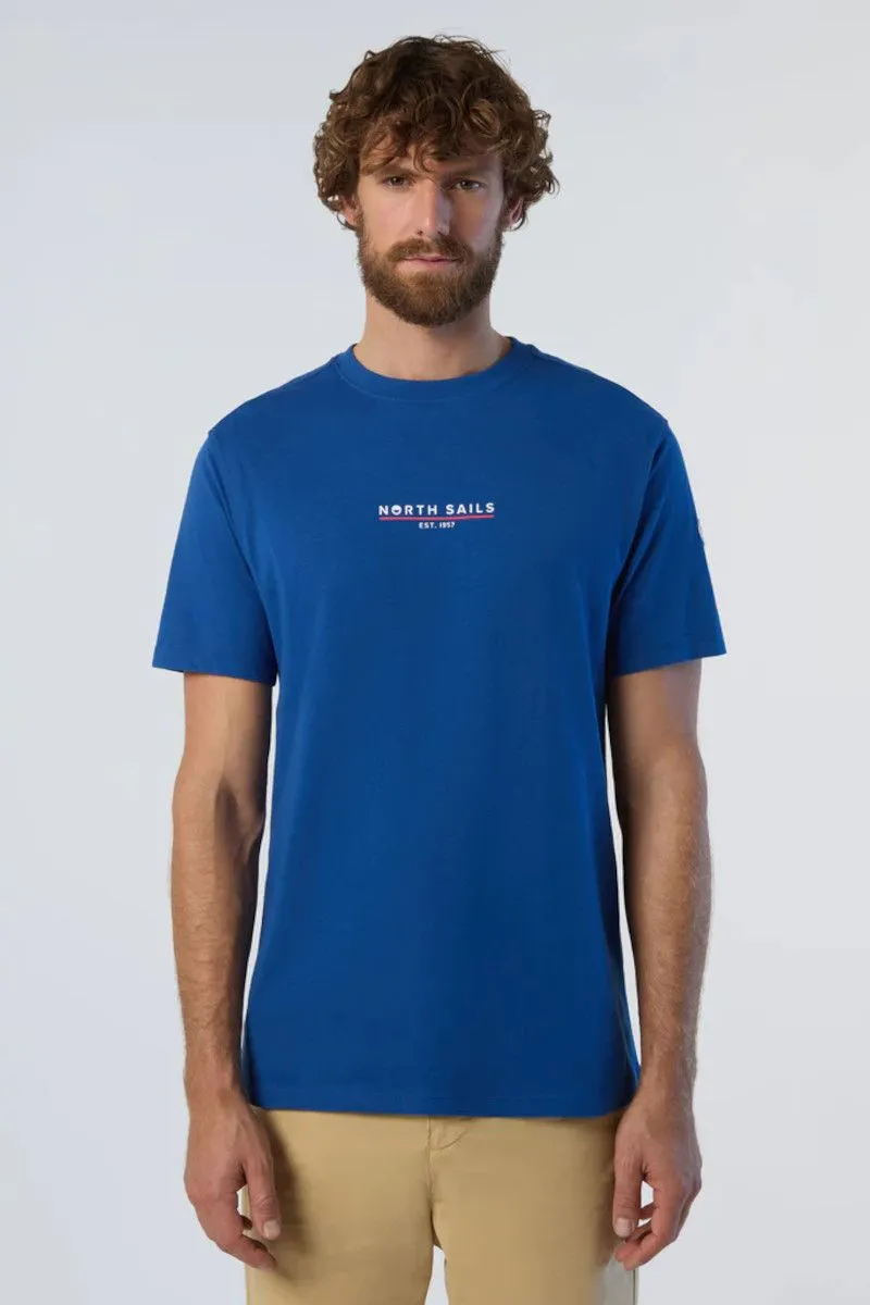 T-shirt con stampa heritage uomo Blu Cobalto