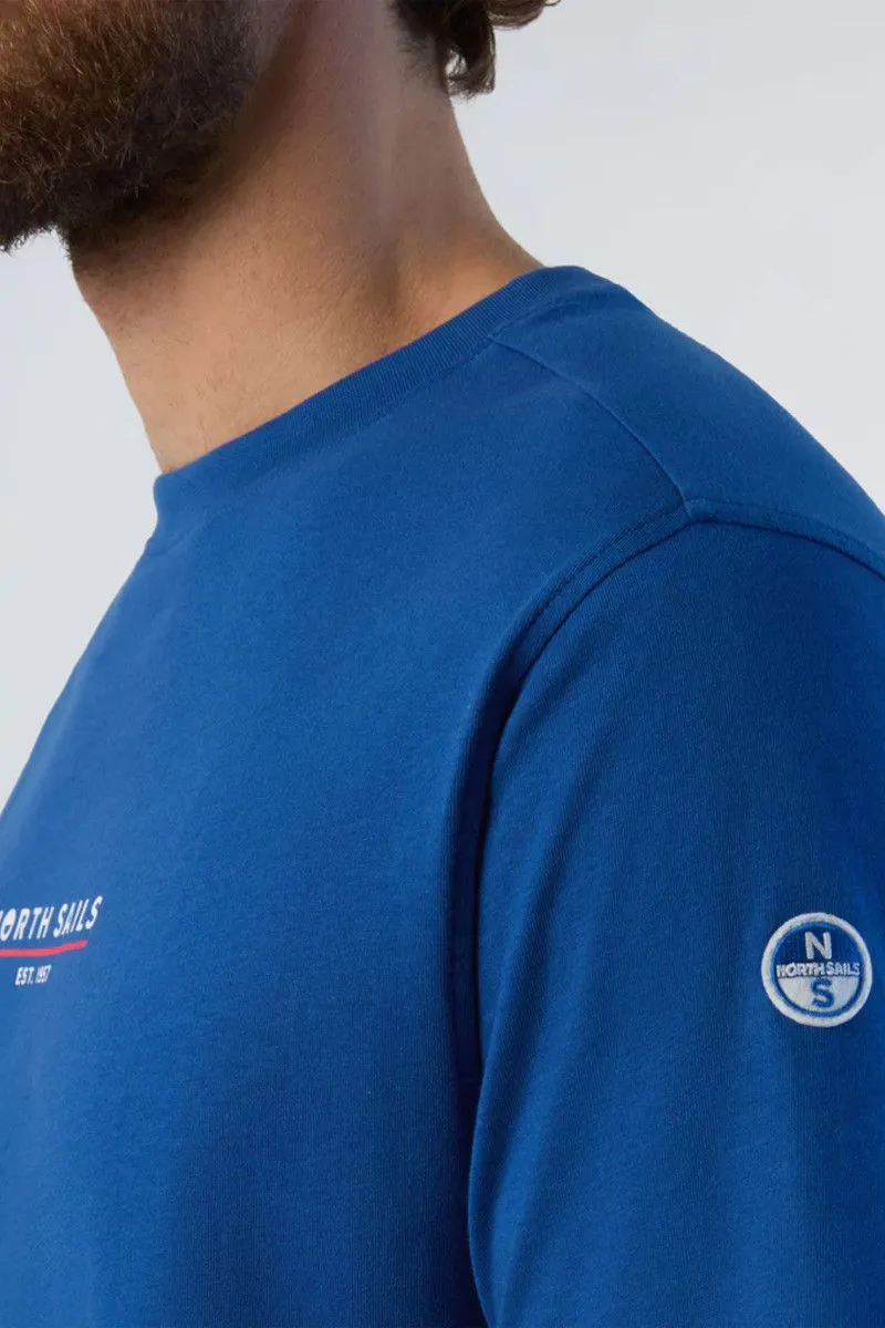 T-shirt con stampa heritage uomo Blu Cobalto