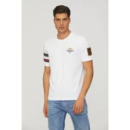 T-shirt con tricolore e scudetto uomo Bianco